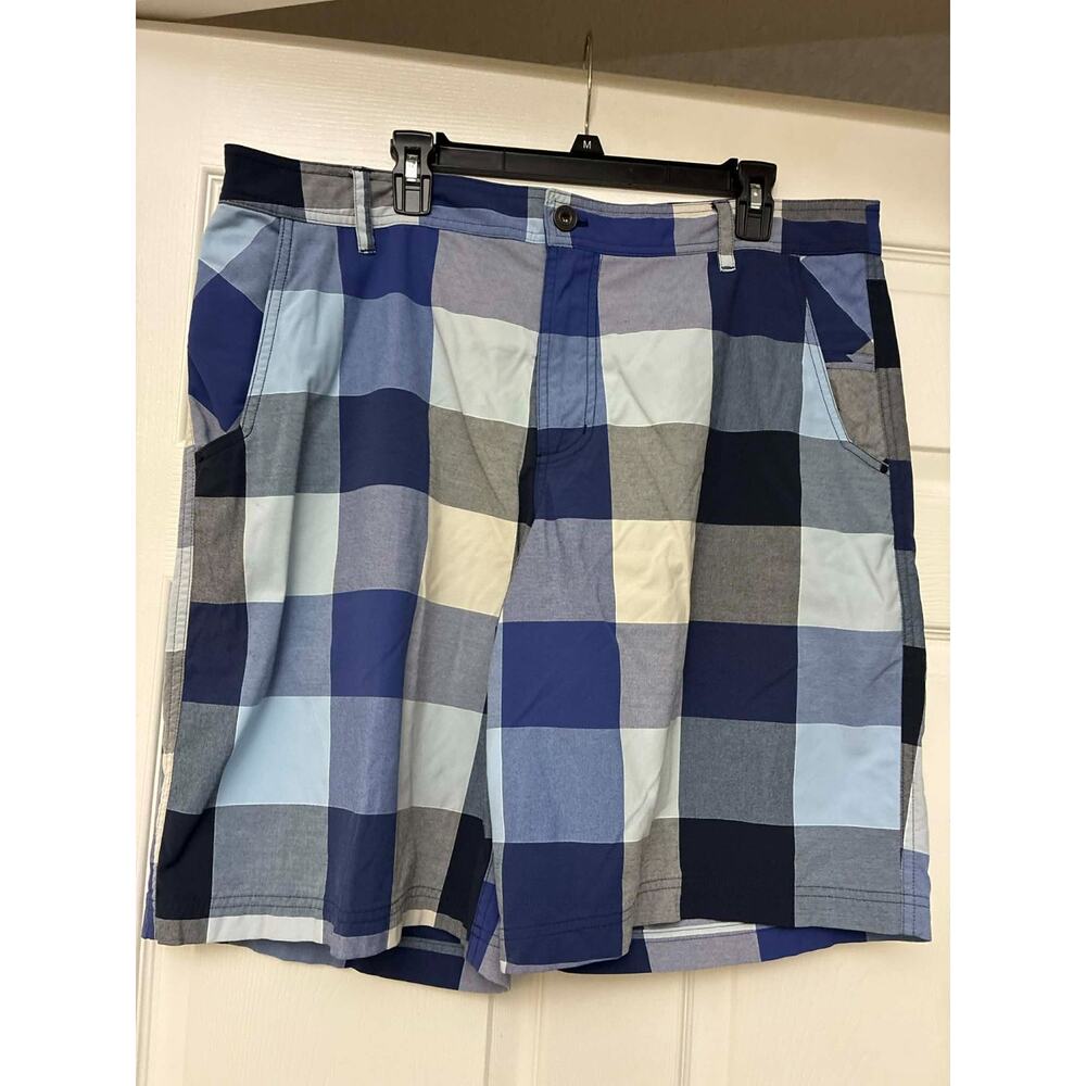 Lululemon Mens‎ 40 Plaid Golf Shorts Blue Gray Performance Stretch Casual